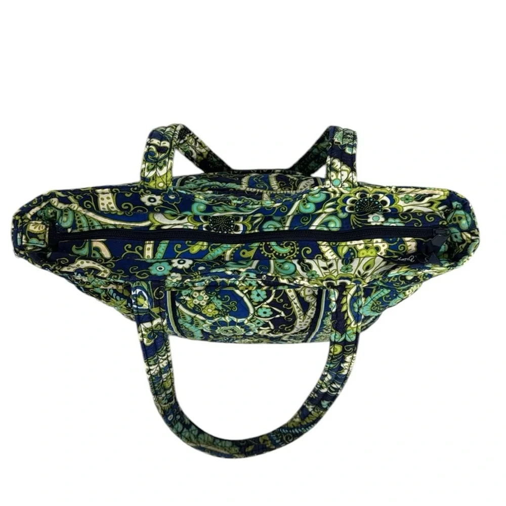 Vera Bradley Rhythm & Blues (Retired Pattern) Green Blue Floral Paisley Tote